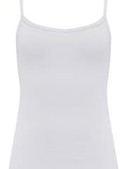 Pour Moi White Off Duty Long Line Rib Jersey Support Cami Top - Image 4 of 5