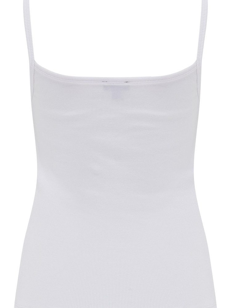 Pour Moi White Off Duty Long Line Rib Jersey Support Cami Top - Image 5 of 5