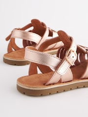 Rose Gold Leather Woven Sandals - Image 4 of 5
