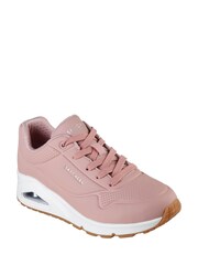 Skechers Light Pink Standard Fit Womens Uno Stand On Air Trainers - Image 3 of 5