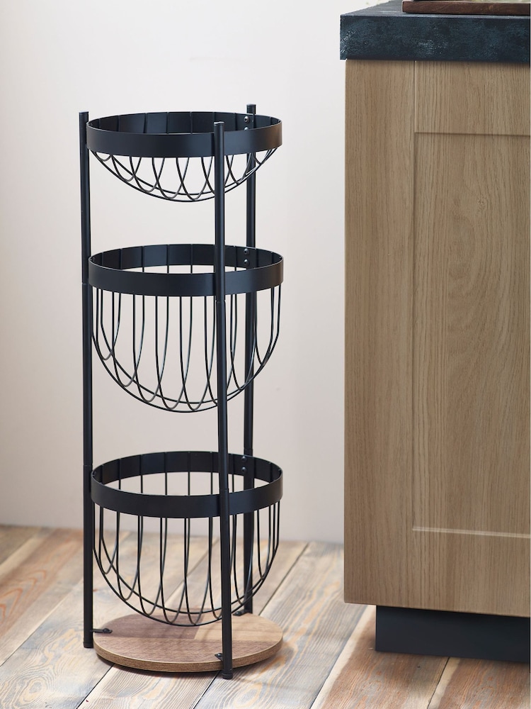 Black Bronx Fruit & Vegetable Storage Baskets Stand - Image 2 of 4