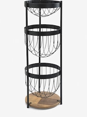 Black Bronx Fruit & Vegetable Storage Baskets Stand - Image 3 of 4