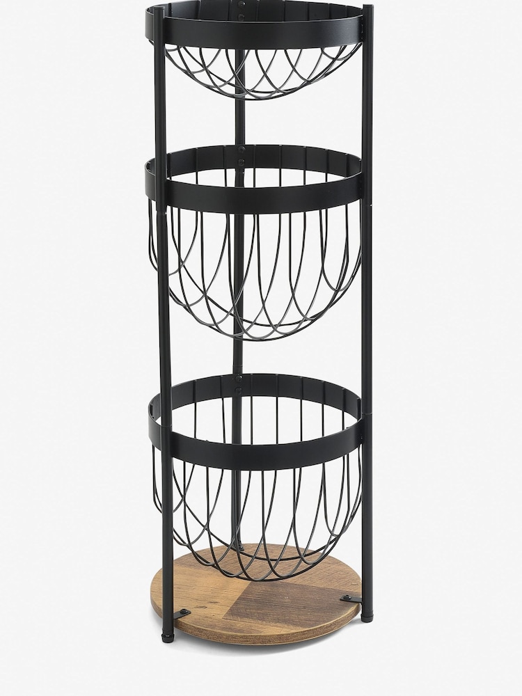 Black Bronx Fruit & Vegetable Storage Baskets Stand - Image 3 of 4