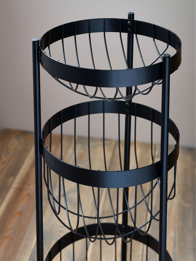 Black Bronx Fruit & Vegetable Storage Baskets Stand - Image 4 of 4