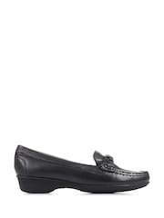 Pavers Casual Leather Black Moccasin Shoes - Image 1 of 5