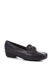 Pavers Casual Leather Black Moccasin Shoes - Image 2 of 5