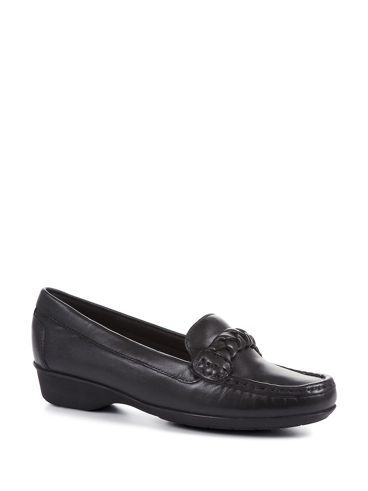 Pavers Casual Leather Black Moccasin Shoes - Image 2 of 5