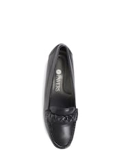 Pavers Casual Leather Black Moccasin Shoes - Image 4 of 5