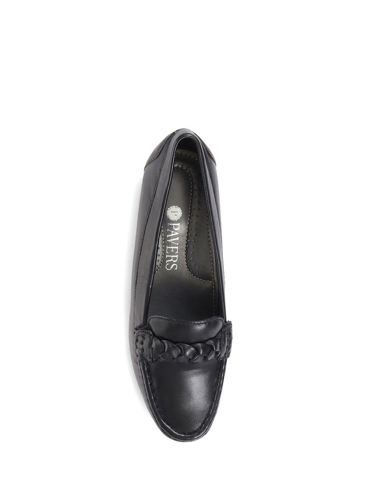 Pavers Casual Leather Black Moccasin Shoes - Image 4 of 5