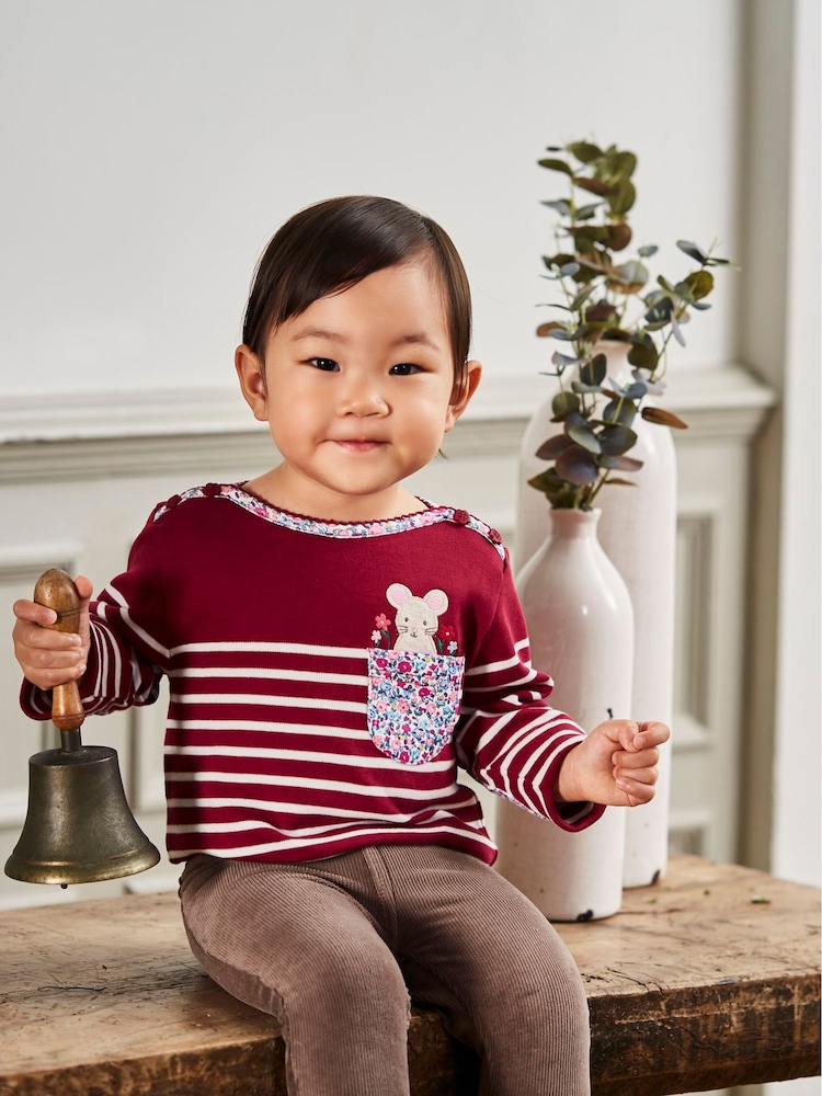 JoJo Maman Bébé Berry Mouse Pocket Breton Top - Image 1 of 7