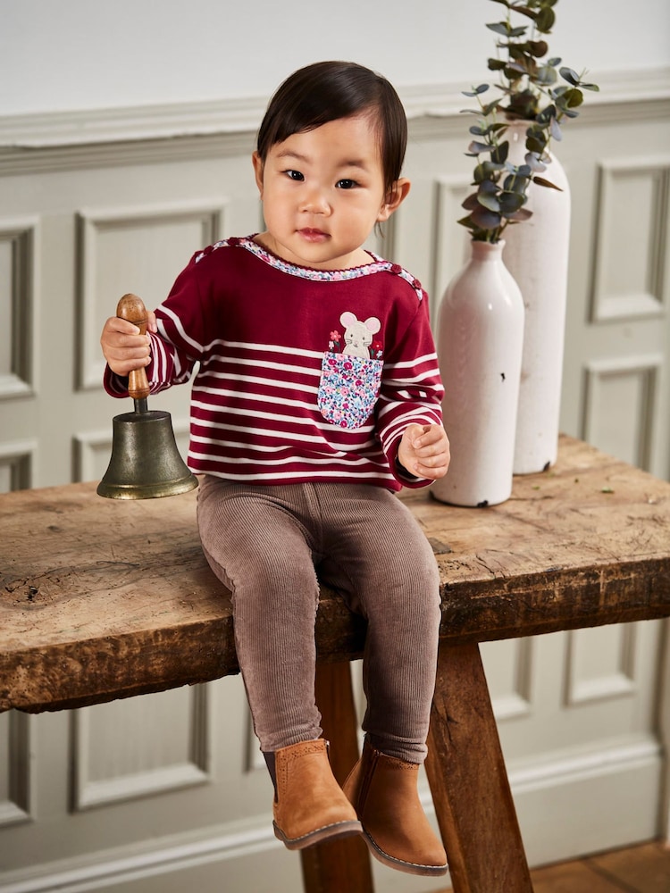 JoJo Maman Bébé Berry Mouse Pocket Breton Top - Image 2 of 7