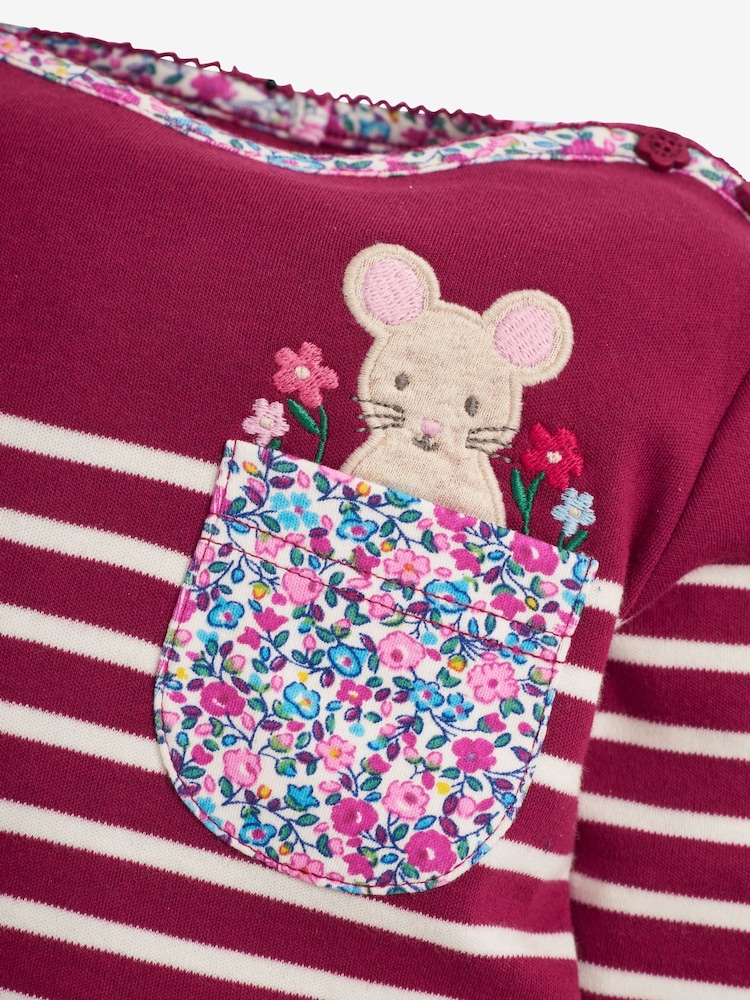 JoJo Maman Bébé Berry Mouse Pocket Breton Top - Image 7 of 7