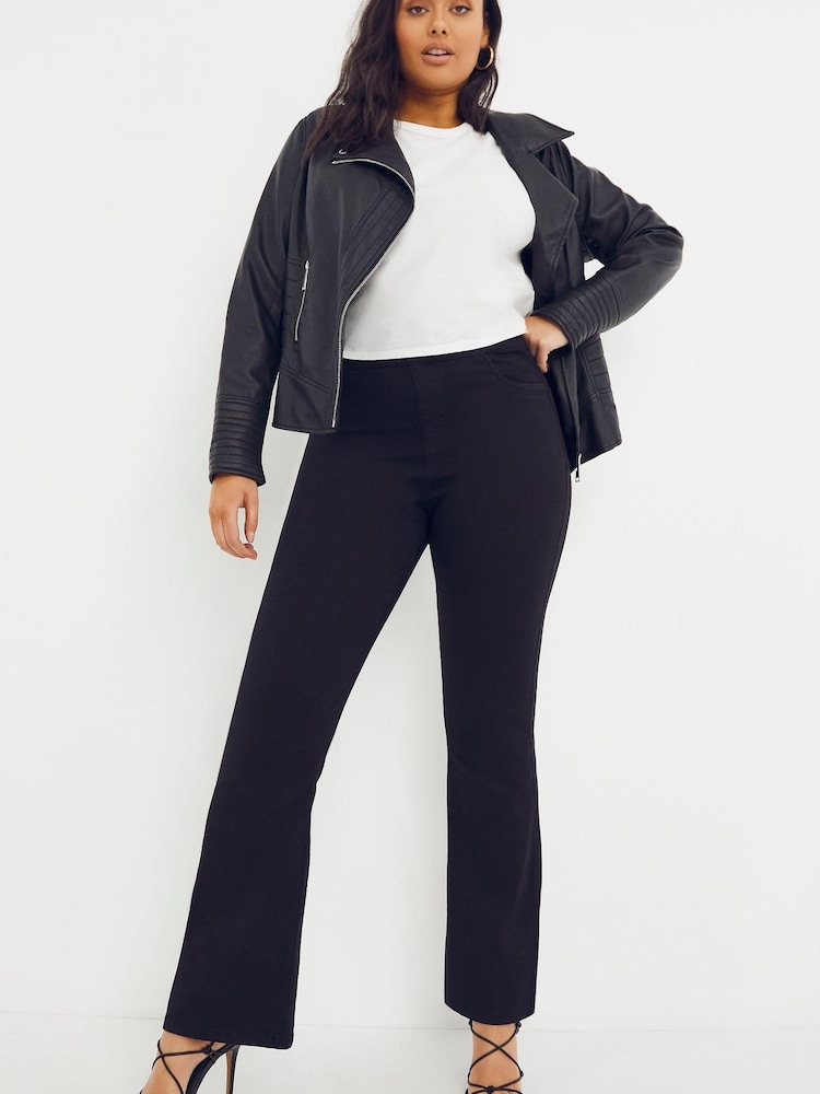 Simply Be Black Sculpting Bootcut Jeggings - Image 1 of 4