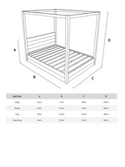 Get Laid Beds Honey Low Four Poster Square Leg Solid Wood Bed - Image 3 of 4