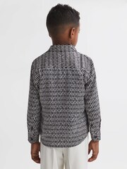 Reiss Black Mozart Monogram Button-Through Shirt - Image 5 of 6