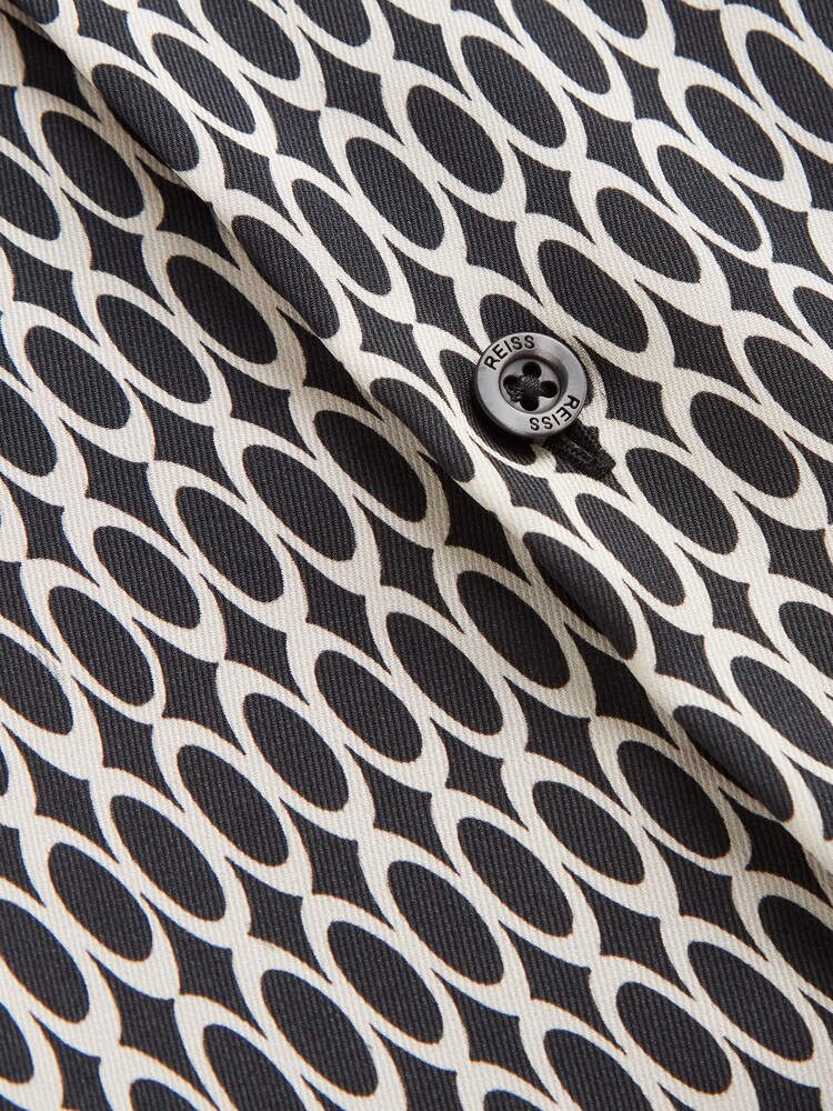 Reiss Black Mozart Monogram Button-Through Shirt - Image 6 of 6