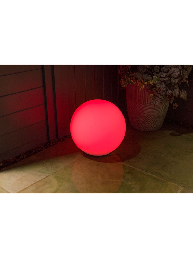 SolarCentre White Shape Sphere Outdoor Solar Light - Image 2 of 3