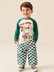 White/Green Checkerboard - ខោ​សម្រាប់​ទាញ​ចូល​ក្នុង​ធុង (3ខែ-7ឆ្នាំ) - រូបភាព 3 នៃ 9