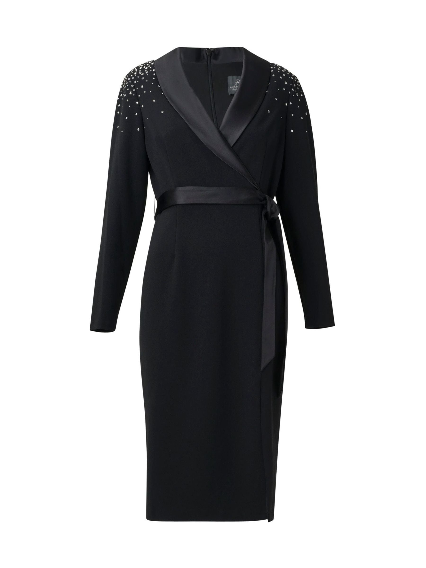 Buy Adrianna Papell Embellished Tuxedo Black Midi Dress from Next Luxembourg