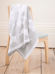 JoJo Maman Bébé Grey Elephant Knitted Shawl - Image 1 of 2
