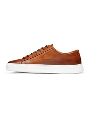 Oliver Sweeney Natural Sirolo Hand Antiqued Leather Lightweight Trainers - Image 2 of 5