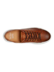 Oliver Sweeney Natural Sirolo Hand Antiqued Leather Lightweight Trainers - Image 4 of 5