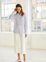 White Cropped Wide Leg Denim Jeans - Image 2 of 5
