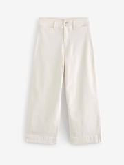 White Cropped Wide Leg Denim Jeans - Image 5 of 5