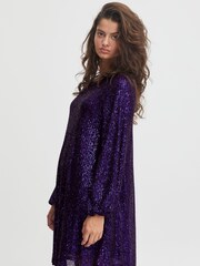 ICHI Purple Mini Dress - Image 1 of 7