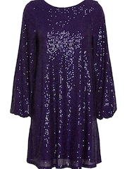 ICHI Purple Mini Dress - Image 5 of 7
