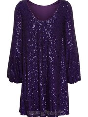 ICHI Purple Mini Dress - Image 6 of 7