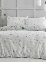 Catherine Lansfield Green Songbird Reversible Duvet Cover and Pillowcase Set - Image 3 of 4