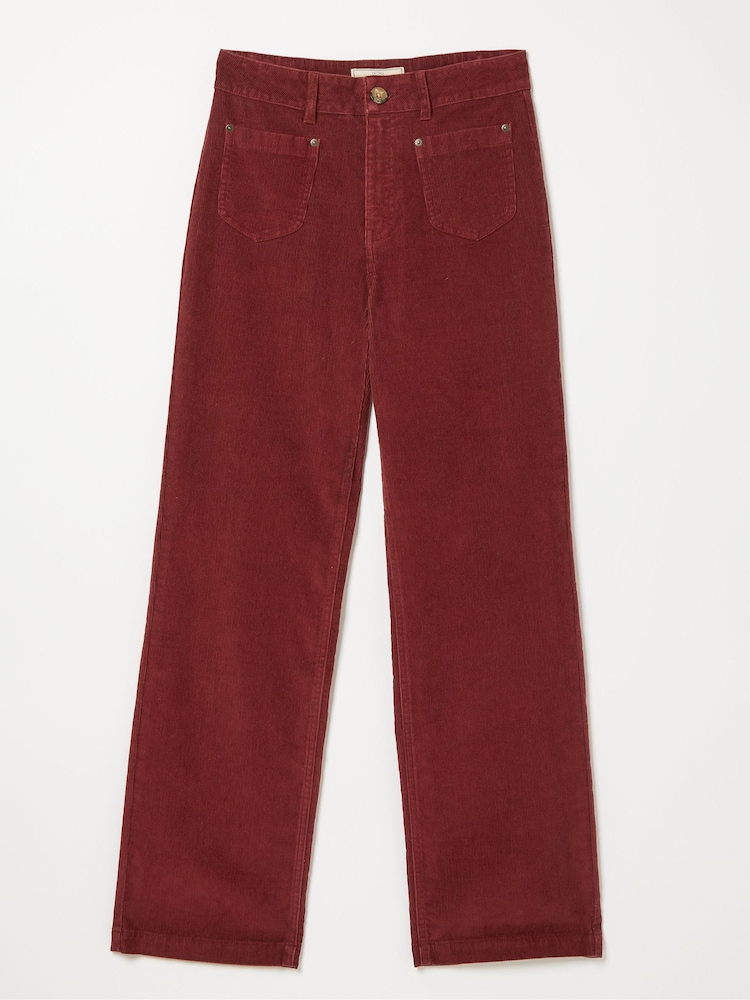 FatFace Red Paige Cord Wide Leg Trousers - Image 1 of 1