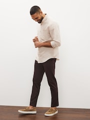 Stone Regular Fit Linen Blend Long Sleeve Shirt - Image 2 of 6