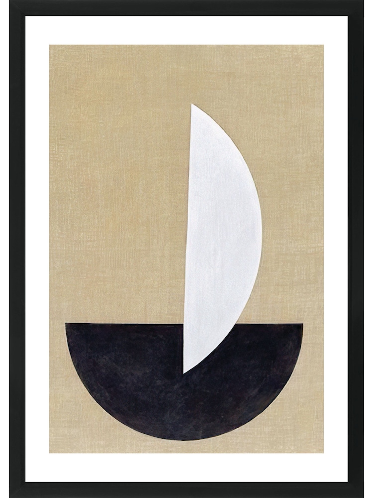 Brookpace Lascelles Black 'Geometry 3' Abstract Picture in Satin Frame - Image 1 of 1