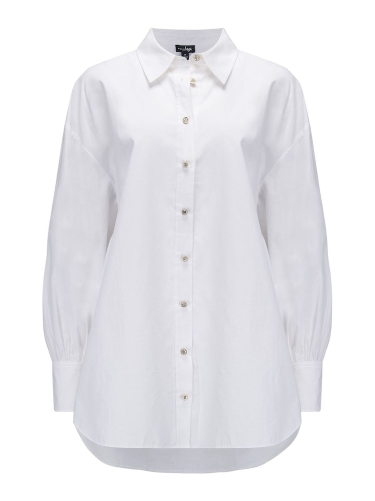 Pour Moi White 100% Cotton Poplin Shirt - Image 4 of 5