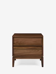 Jasper Conran London Brown 2 Drawer Belgrave Walnut 2 Drawer Bedside - Image 4 of 8