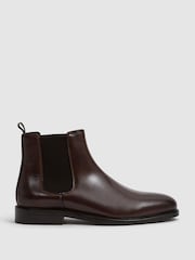 Reiss Brown Tenor Leather Chelsea Boots - Image 1 of 6