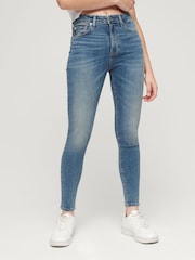 Superdry Navy Blue Cotton Vintage Low Rise Slim Flare Jeans - Image 3 of 8