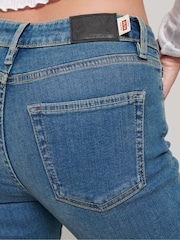 Superdry Navy Blue Cotton Vintage Low Rise Slim Flare Jeans - Image 8 of 8