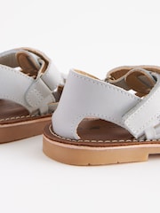 White Standard Fit (F) Leather Sandals - Image 3 of 6
