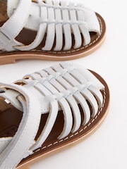 White Standard Fit (F) Leather Sandals - Image 5 of 6
