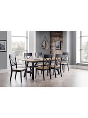 Julian Bowen Black Hockley 6 Seater Dining Set - Image 1 of 4