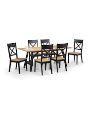 Julian Bowen Black Hockley 6 Seater Dining Set - Image 2 of 4
