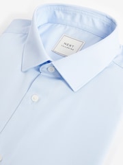Light Blue Regular Fit Easy Care Single Cuff Smart Shirt - Image 5 of 7