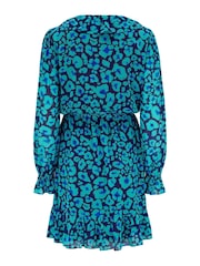 Pour Moi Blue Nico Frill Detail Dress - Image 6 of 6