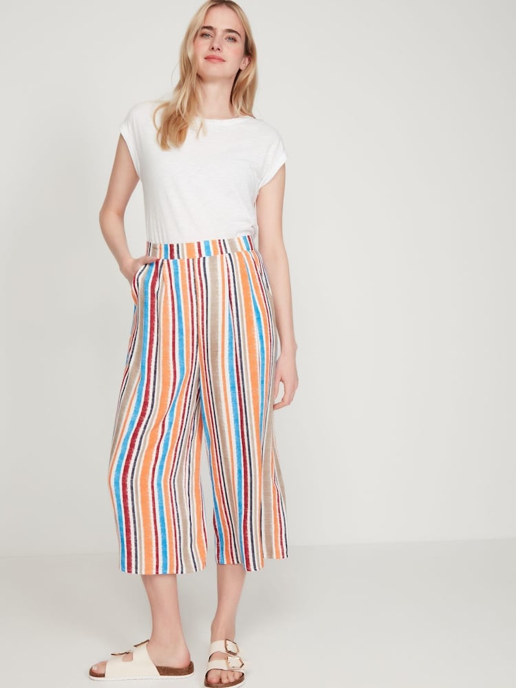 M&co Cropped-Hosenrock mit Streifen, Weiss - Bild 1 von 5