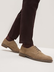 Stone Suede Derby Shoes - Image 1 of 5