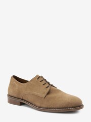 Stone Suede Derby Shoes - Image 3 of 5
