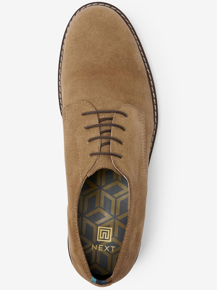 Stone Suede Derby Shoes - Image 4 of 5